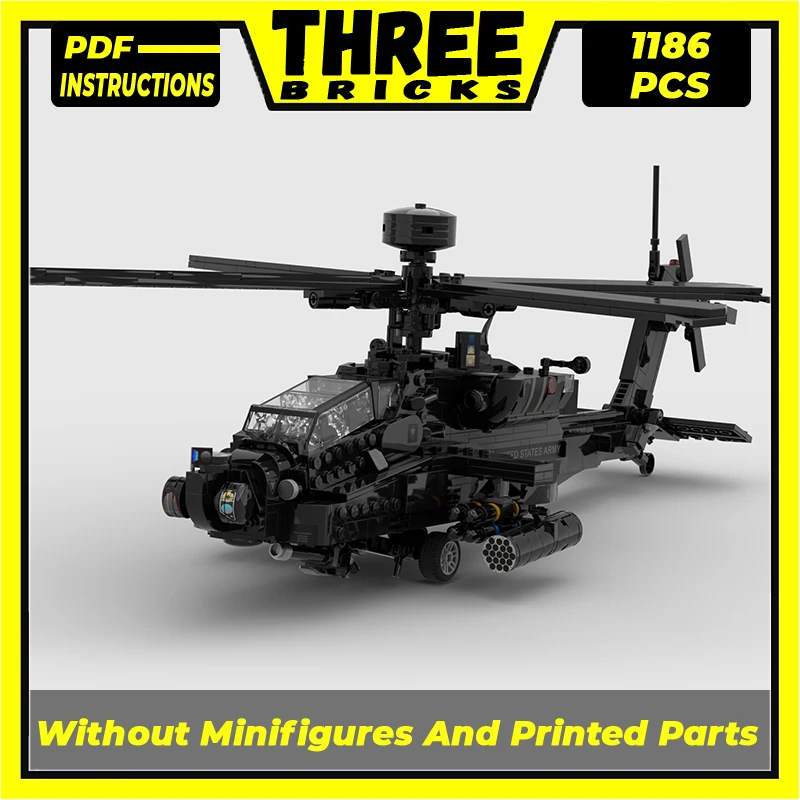 

Moc Building Blocks Military Model AH-64E Guardian Technical Bricks DIY Assembly Construction Toys For Childr Holiday Gifts