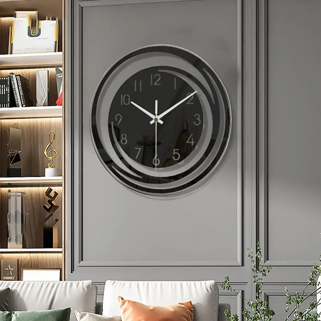 Nordic Wall Clock round 12 Inch Non Ticking Decorative Clock