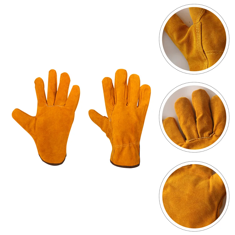 

Insulation Gloves Gauntlet Cowhide High Temperature Resistance Multipurpose Suede Safety Welding Heat