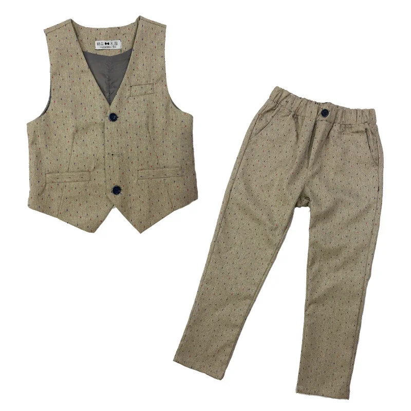 Vestpak voor jongens | 4-delige set shirt, broek, vest en vlinderdas