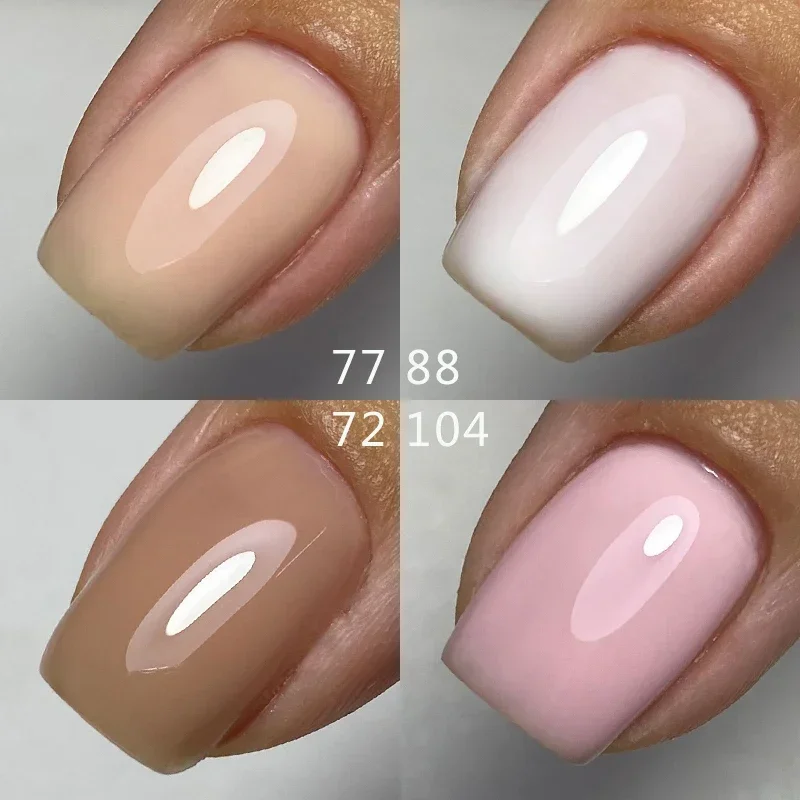 MSHARE Milky Pink Rubber Base Gel Glitter Camouflage Color Coat Soak Off Nails Gels Varnish Lacquer 10ml UV LED Gel Polish 4