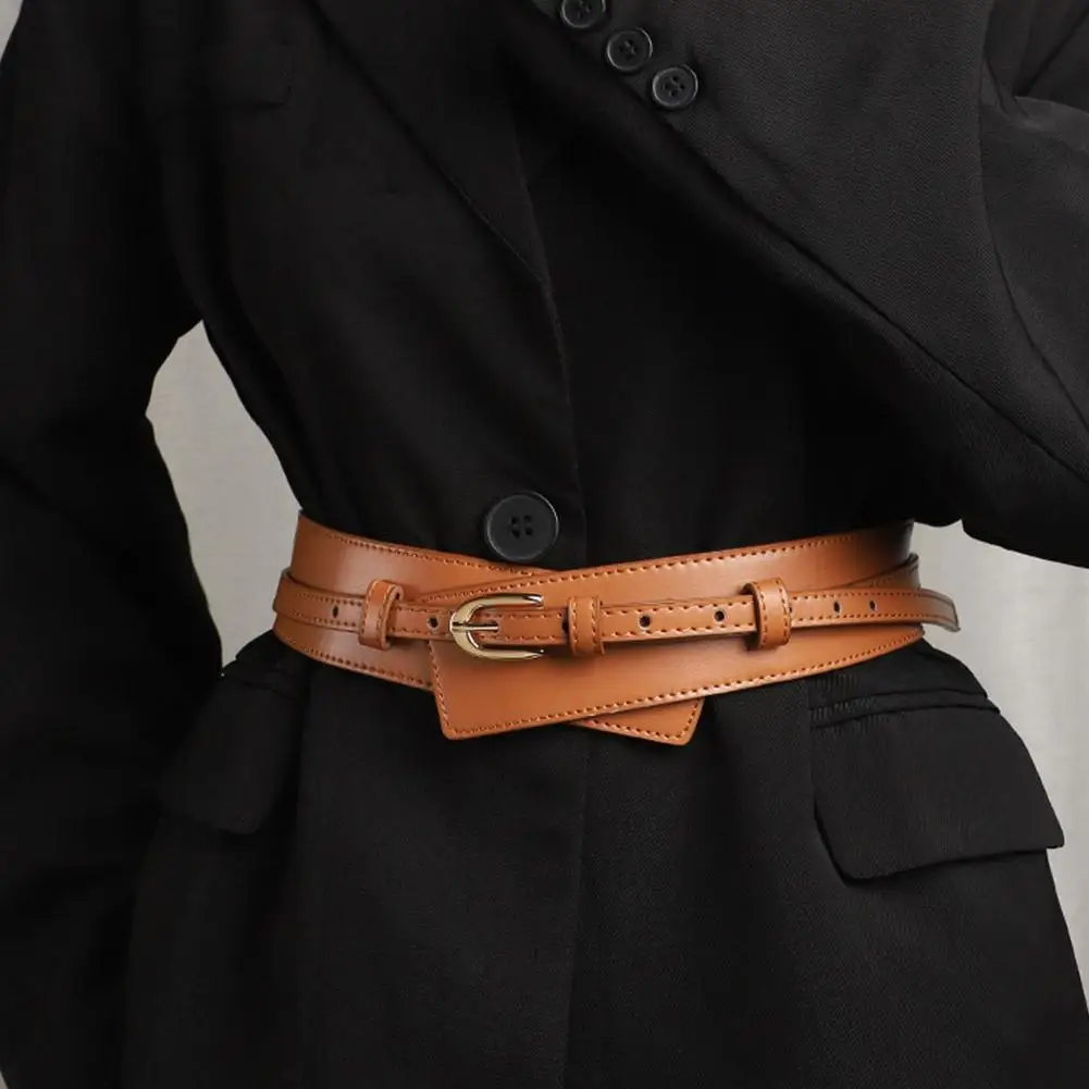 Belt Lady High End Decoration Dress Matching Suit Jacket Black Belt Wide Waistband Fashionable S5N0