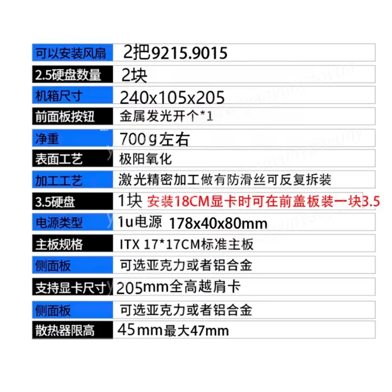 M34 K39 M24 미니 투명 ITX 케이스 A4 케이스 1U PSU 휴대용 HTPC 컴팩트 게이밍 인클로저