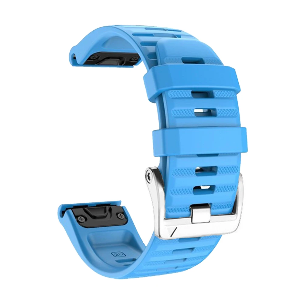 Premium Solar Silver Clasp Silicone Watch Band with QuickFit System