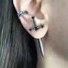 Vintage Dark Gothic Kinitial Sword Earrings For Women Men Dagger Piercing Earring Ear Jacket Punk Goth Halloween Jewelry Gift 1