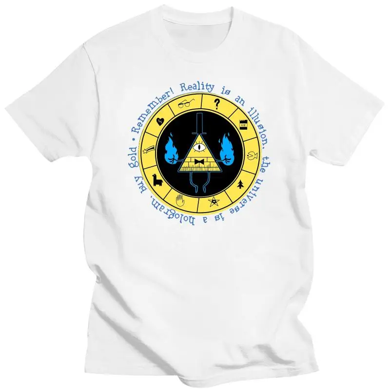 2021 Neu Gravity Fall Bill Cipher Zodiac Wheel Logo T-Shirt S-3XL Cool Casual Tee Shirt |
