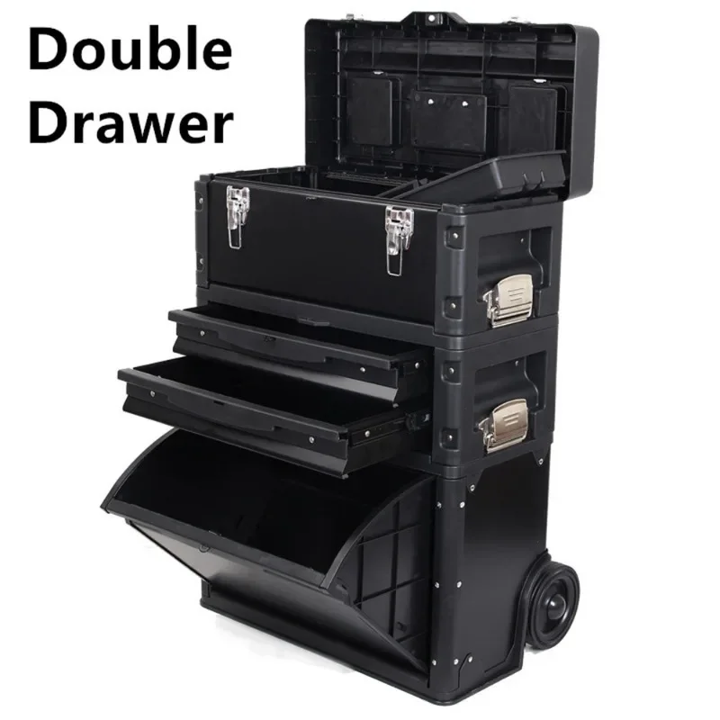 Tool Box Storage Professional Big Metal Removable Three-layers Alloy Tool Box Workshop Storage Hardware Electrician Product 6