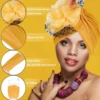 Ladies turbans pure color big flower mesh style accessible luxury wedding important occasions wear forehead cross fashion turban hatAfrican Zahra Cap 4