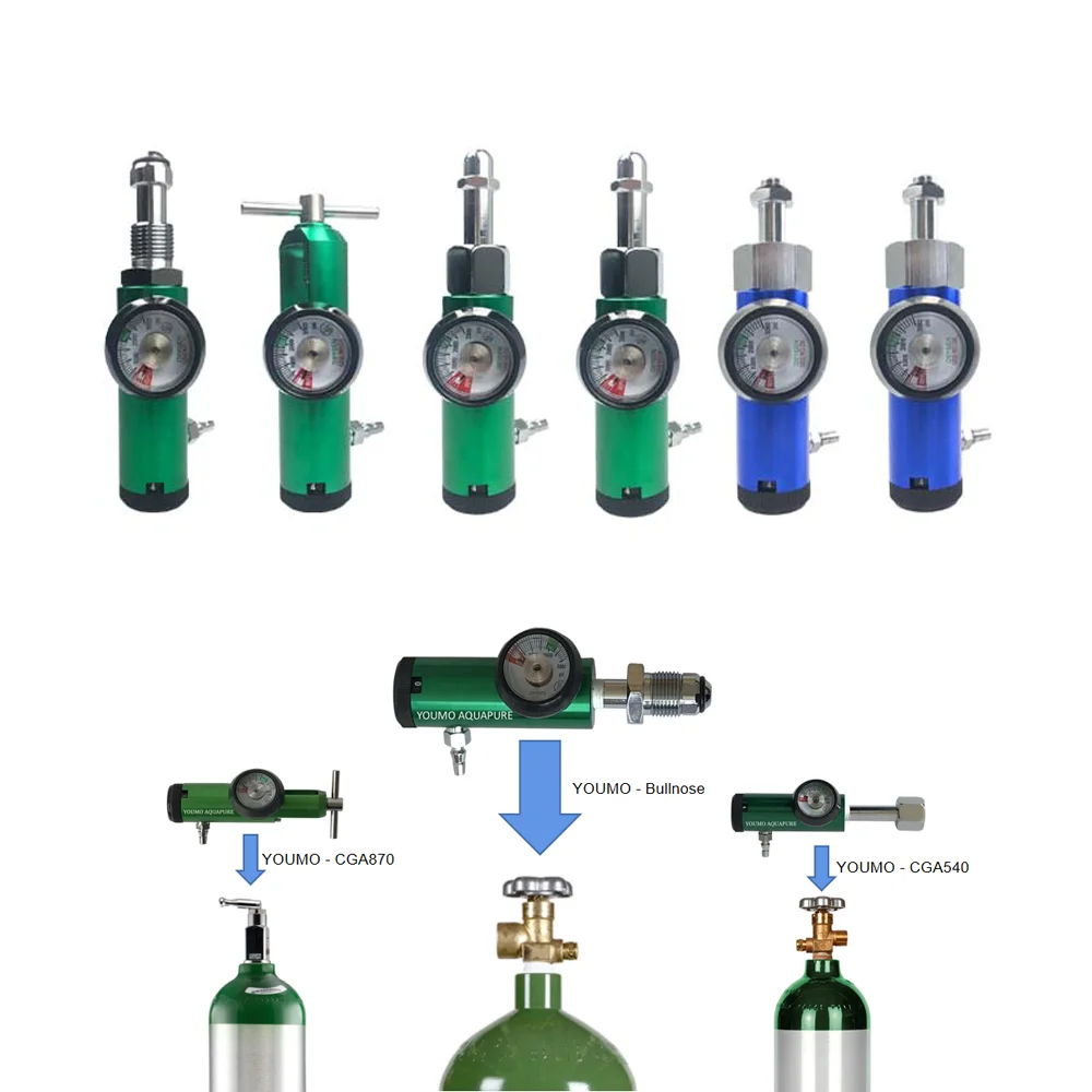 Brazil CGA540 America CGA870 0-4 LPM Oxygen Tank Flow Meter O2 ...