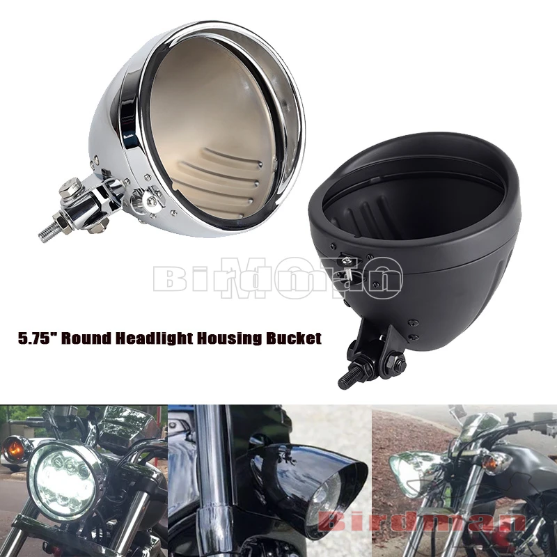 Fari Moto Light Shell Bucket Bullet Visor Lampada Housing Bucket Wire Harness Per Harley Sportster Dyna Softail Touring