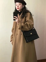 Women's Thiened Woolen Coat Autumn Winter New Sle Hepburn Sle Small Size Korean System Winter Season Forest System