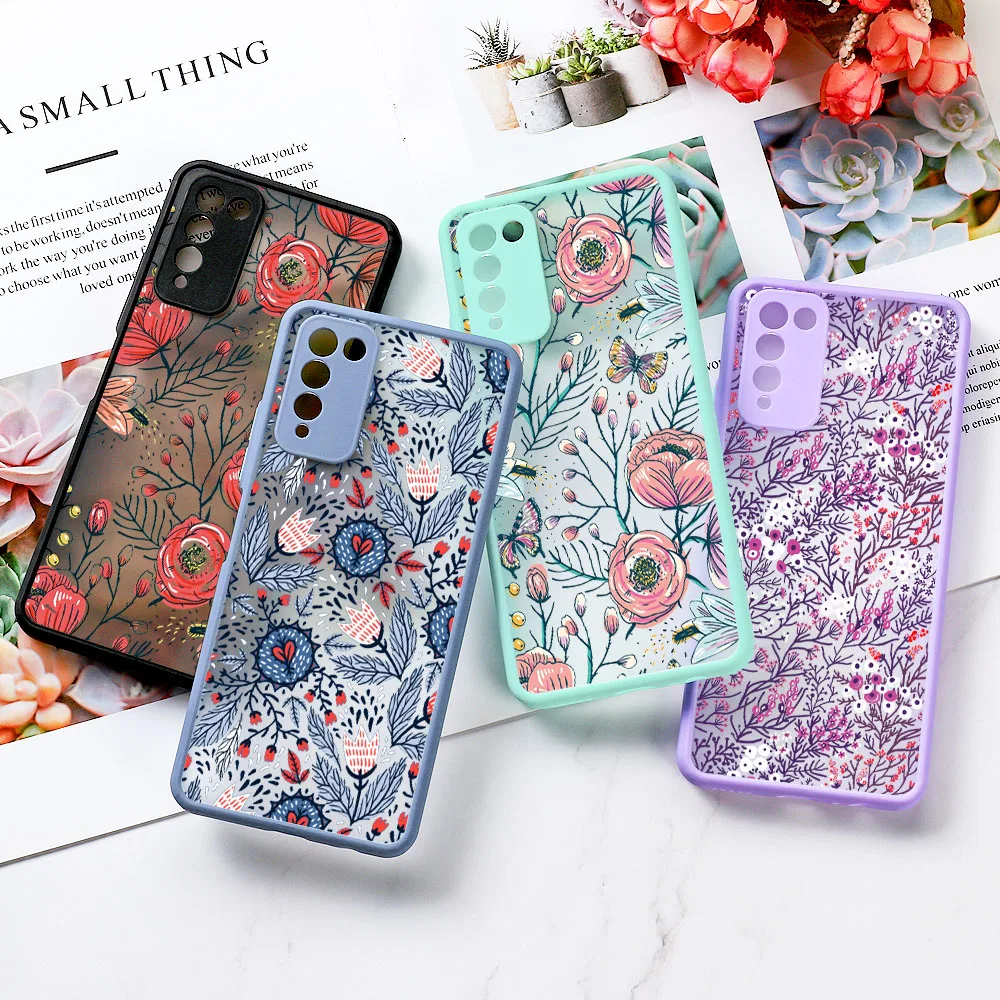 Camera Protection Hard Flower Case For Huawei P30 Pro P40 Lite P Smart Fundas Honor 8x 9a 50 Pro 10x Lite Nova 6 Se 7i Cover Aliexpress