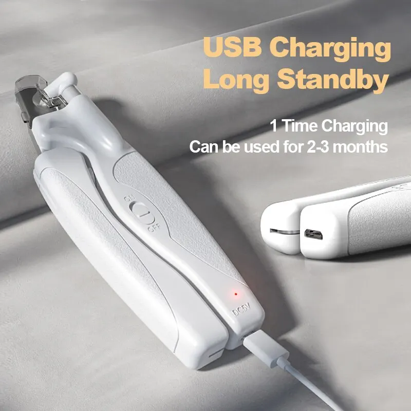 Pet Nail Clippers with Light for Dogs and Cats Rechargeable Easy and Safe Trimming with Precision Blades LED Light Pets Foot Trimmer