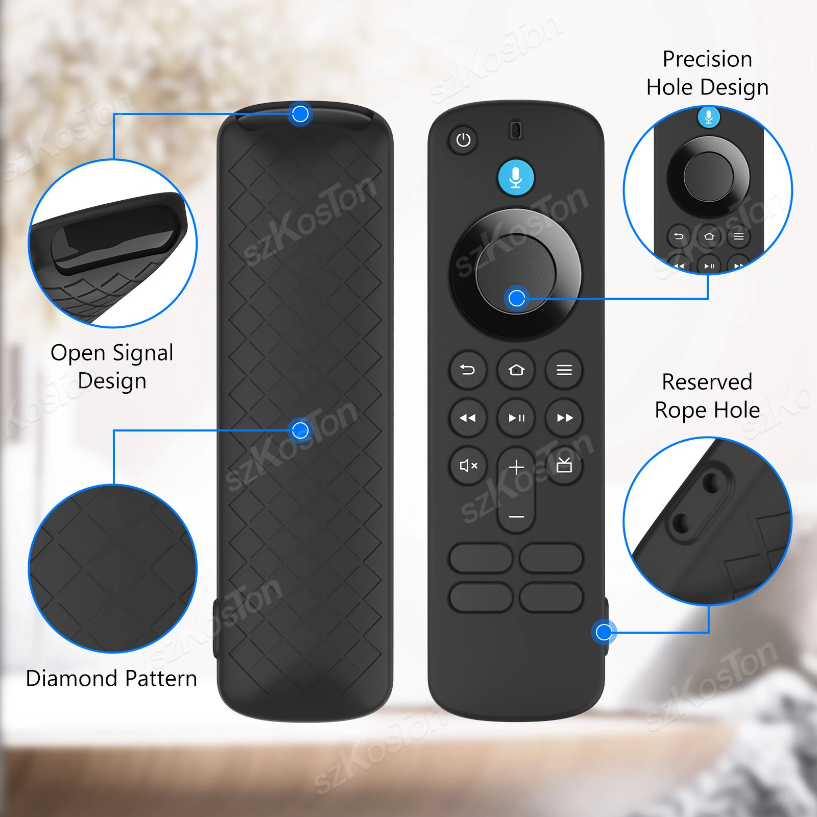 Premium Silicone Protective Cover for Fire TV Stick Remote - Anti-Drop, Dustproof, Shockproof Sleeve