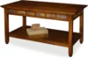 10058 Slate Tile Coffee Table with Shelf, 20 in x 38 in x 20.5 in, Rustic Oak 1