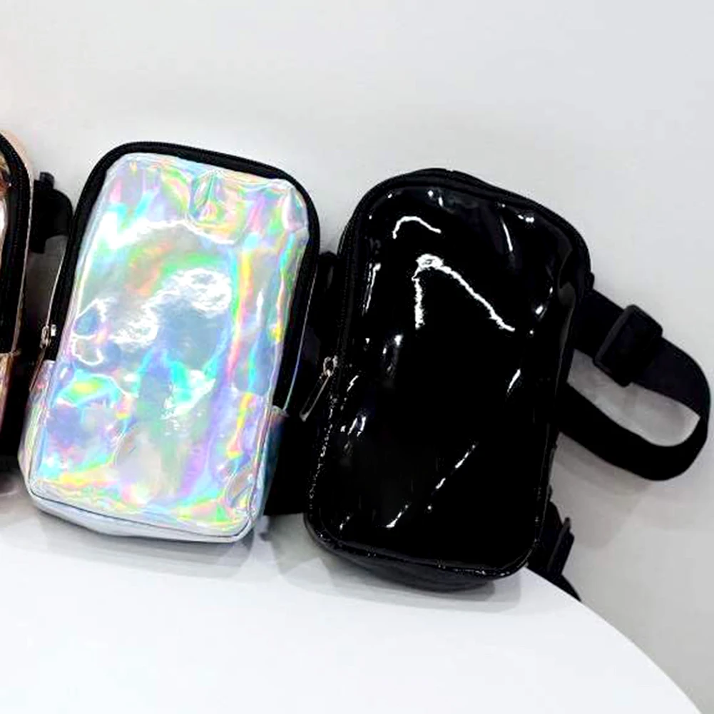 Mode holo graphische Oberschenkel Tasche Münze Geldbörsen verstellbare Träger Hüft tasche kleine Telefon Geldbörse Handtasche für Outdoor-Wander reisen