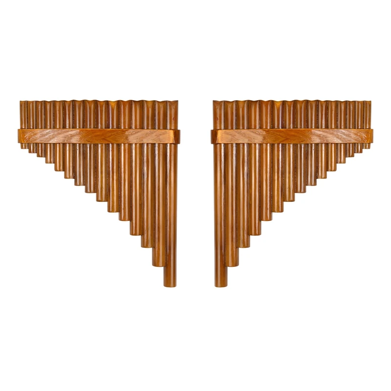 Natural Bamboo Flute,Pan Flute Wind Instrument,Handmade Pan Flute,15 Tones In G Major,Right Hand Model Durable Easy To Use