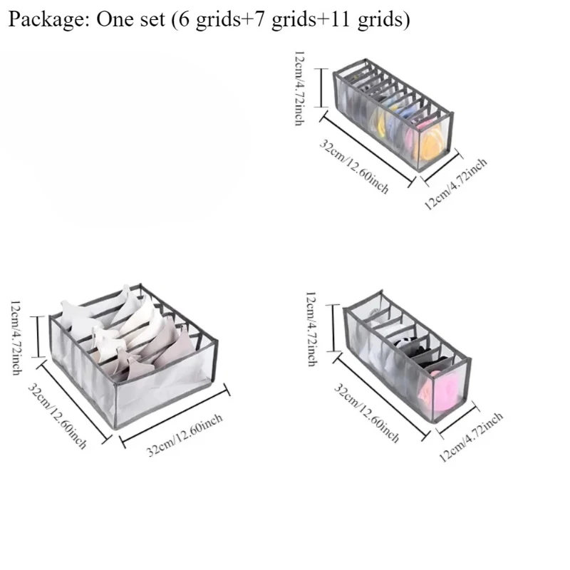 Set di 3 Organizzatori per Cassetti e Armadi, per Biancheria Intima, Calzini, Reggiseni, Organizzatore a Griglia per Casa e Dormitorio - immagine 6