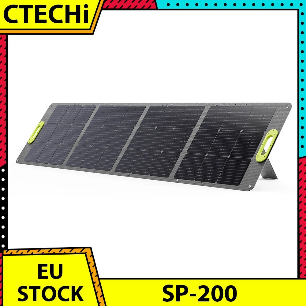 Pannello Solare Pieghevole Ctechi Sp-200 200W, Alto Tasso Di Conversione 23%, Impermeabile Ip67
