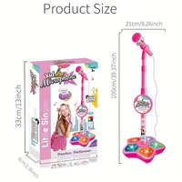Pink Microphone With Stand Music Instrument Toys Brain-Training Educational Toy Birthday Gift Christmas Halloween Gifts 2