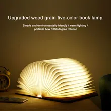 

Portable 5 Colors 3D Creative LED Book Night Light Wooden USB Rechargeable Magnetic Foldable Desk Table Lamp Home Decoration