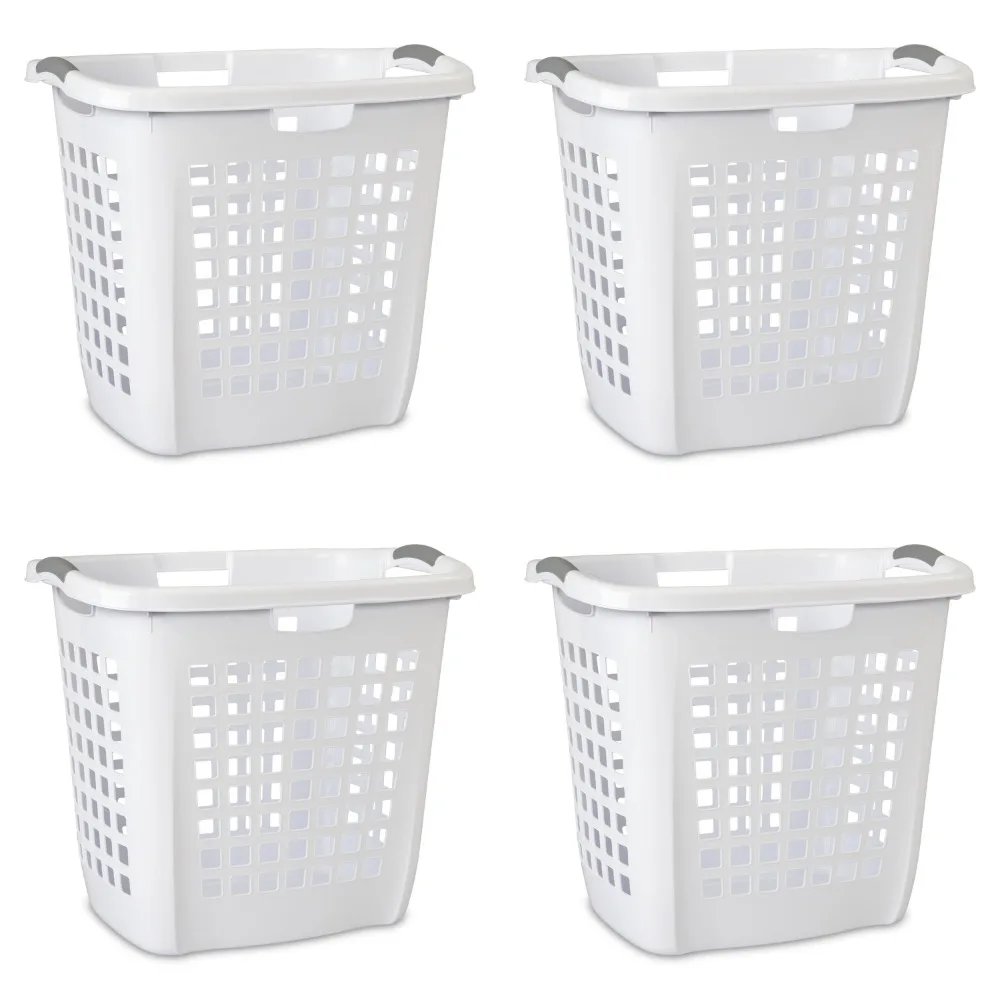 

Sterilite Ultra™ Easy Carry Plastic Laundry Hamper, White, Set of 4,laundry Baske,tstorage Organizer