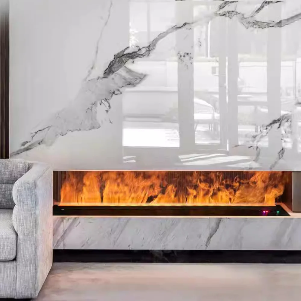 รับประกัน 5 ปี 3D fire linear ปลอม led เปลวไฟไอน้ําไฟฟ้าเตาผิงไอน้ํา 120 ซม 1