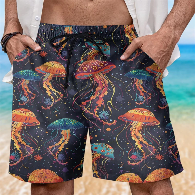 Ocean Jellyfish Graphic Short Pants For Men Clothes Casual Hawaiian Male Beach Shorts Jelly Fish Sea Trunks Animal Boy Trousers 4