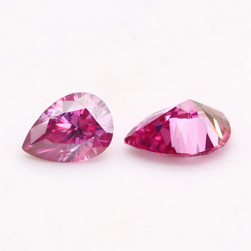 

0.5-3CT Pink Color Pear Moissanite Loose Bead Certified VVS1 Moissanite Diamond Gemstone Pass Tester with Gra for Diy Jewelry