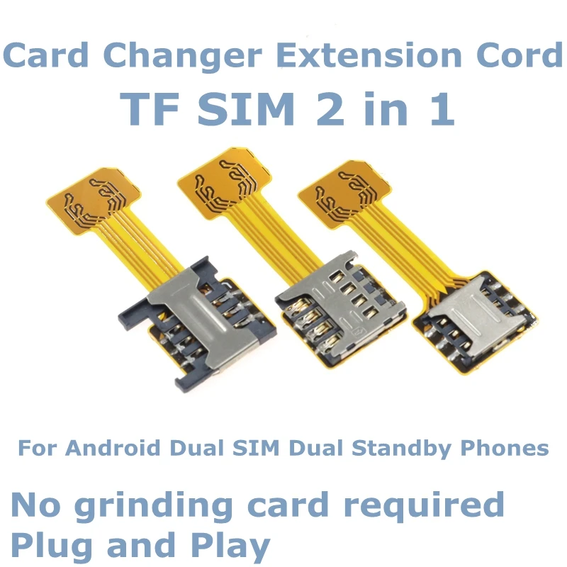 

SIM Extender Card Reader Micro SD Hybrid Double Dual-Sim Card Nano Sim 2 in 1 Extension Adapter for Samsung Xiaomi Huawei