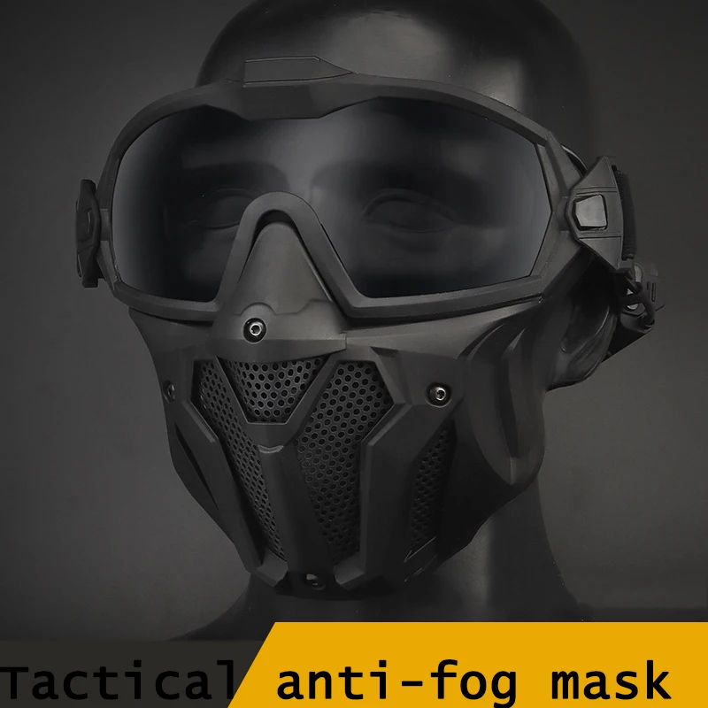 

Tactical Mask with Goggles Windproof Anti-fog Airsoft Accessories Hunting Paintball Protective Masks for Motorcycle Cs Army Mask