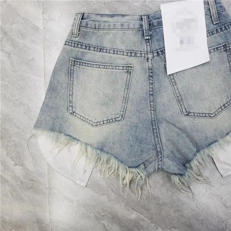 2026 New Ripped Rough Edge Design High Waist Denim Shorts Wide Leg Shorts Women