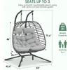 Hammocks, 2 Person Hanging Egg Chair with Stand for Outdoor, Hand Made Rattan Wicker Double, Hammocks 6