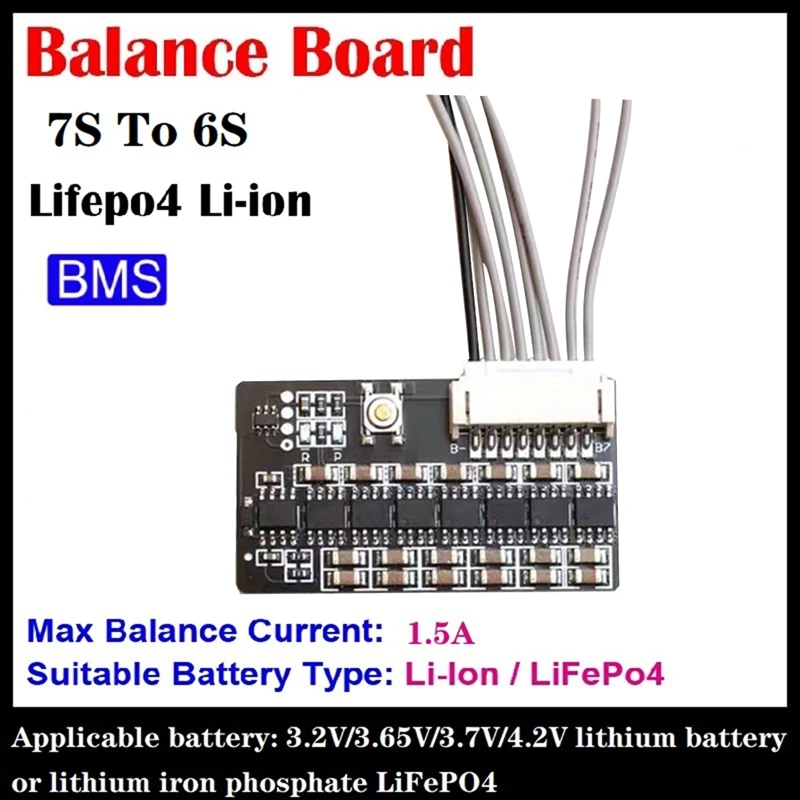 

Комплект литий-ионных аккумуляторов 7S-6S 0,03 A Lifepo4, универсальная плата активного эквалайзера высокого тока, передача энергии в