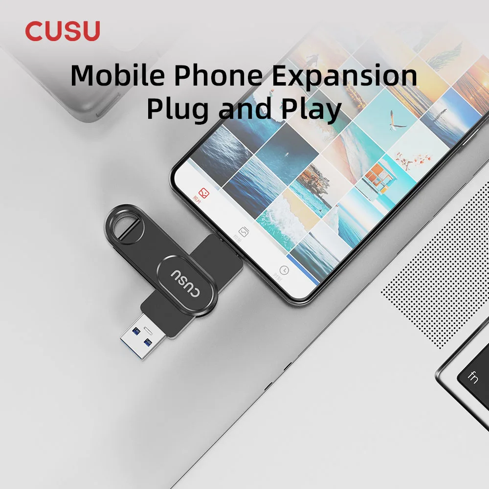 CUSU USB 3.2 솔리드 스테이트 펜 드라이브 128GB 256GB 512GB 520MB/s 타입 C USB 플래시 드라이브 무료 배송 노트북 및 휴대폰용