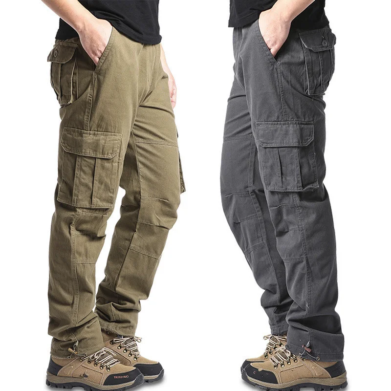 

Cargo Pants Men Combat Military Work Overalls Multi-Pocket Baggy Straight Tactical Long Trousers Casual Cotton Army Slacks