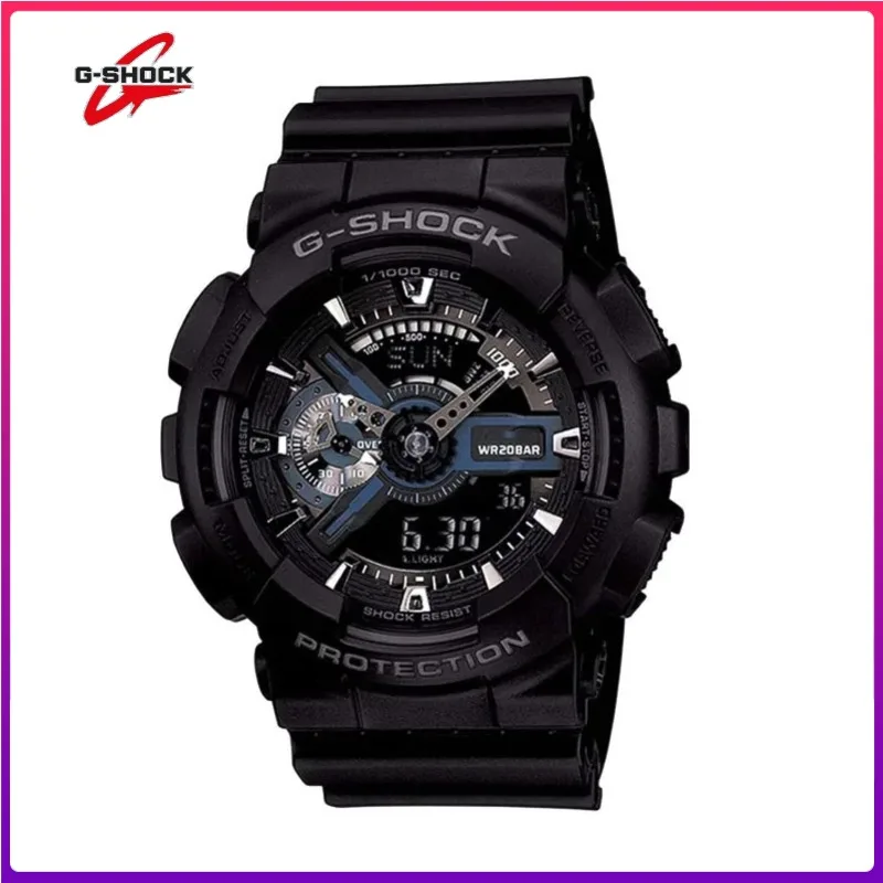 

Мужские часы G-SHOCK Series Роскошные водонепроницаемые спортивные черные золотые многоцветные часы GA-110