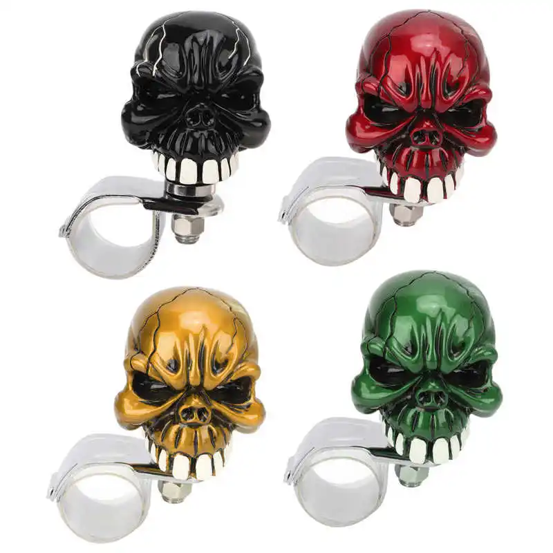 Steering Wheel Spinner Knob Skull Shape Universal Power Handle For Cars Trucks Tractors Boats