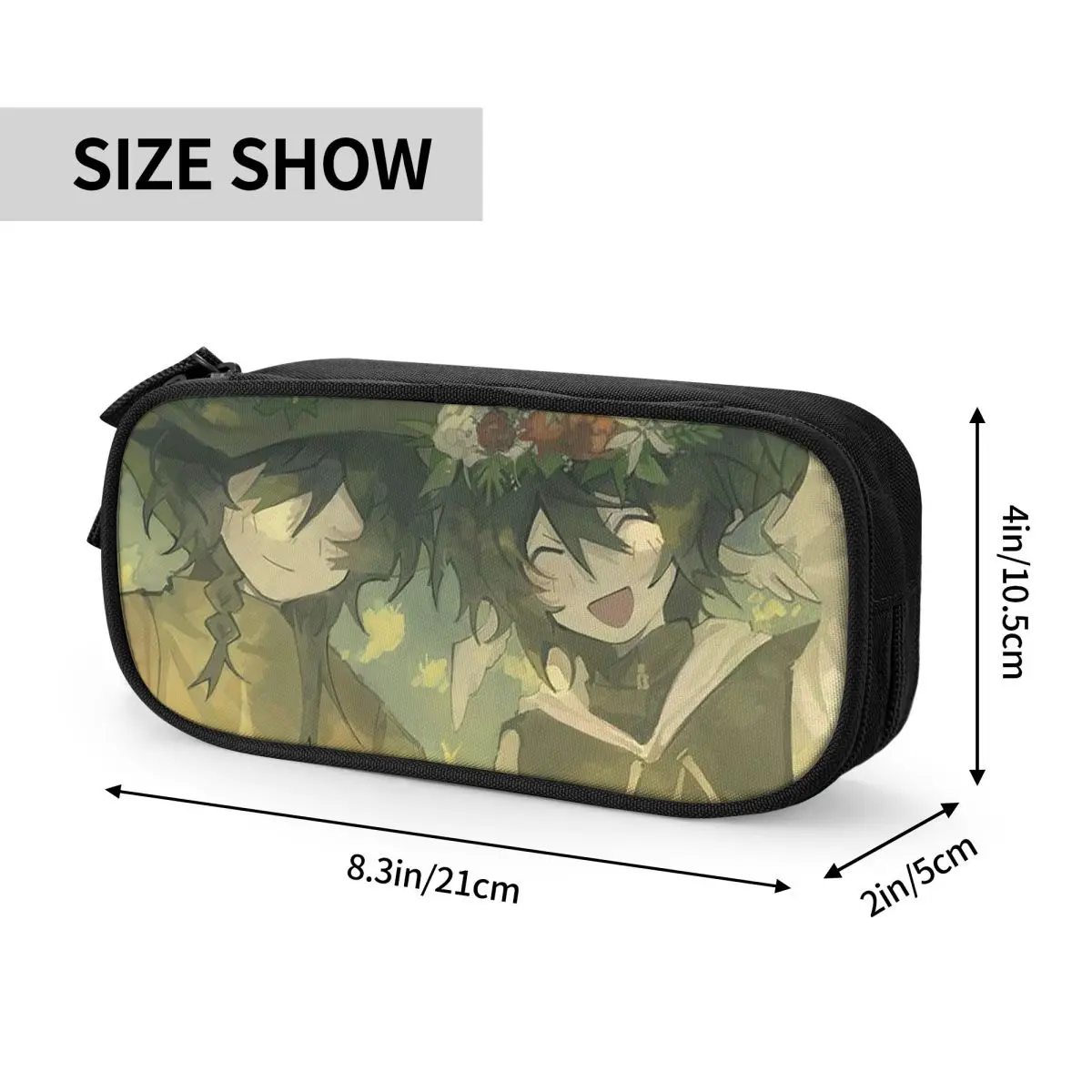 Azuretime Anime Azure Two Time Forsaken 학생용 연필 케이스 학교 펜 박스 연필 가방 대용량 연필 파우치