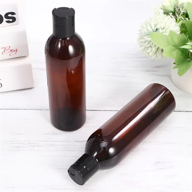 250ml Plastic Lotion Bottle Empty Bottle Press Type Lid Refillable Travel Shampoo Bottles Containers 6pcs