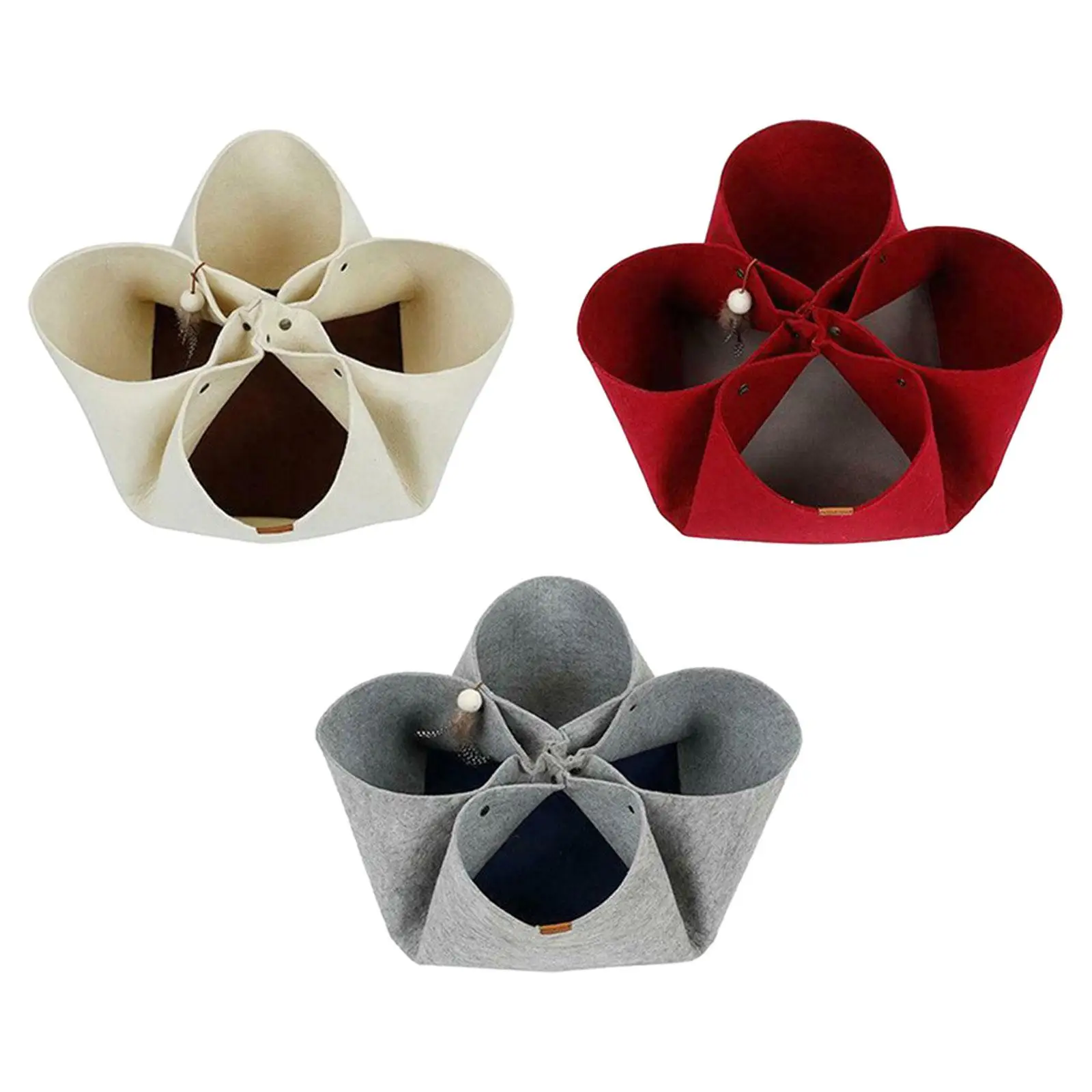 Cat Felt Tunnel Durable Cat Play House Foldable Interactive Pet Bed House Cat Tunnel Bed for Cat Rabbit Pets Kitten Puppy Cat Felt Tunnel Durable Cat Play House Foldable Interactive Pet Bed House Cat Tunnel Bed for Cat Rabbit Pets Kitten Puppy
