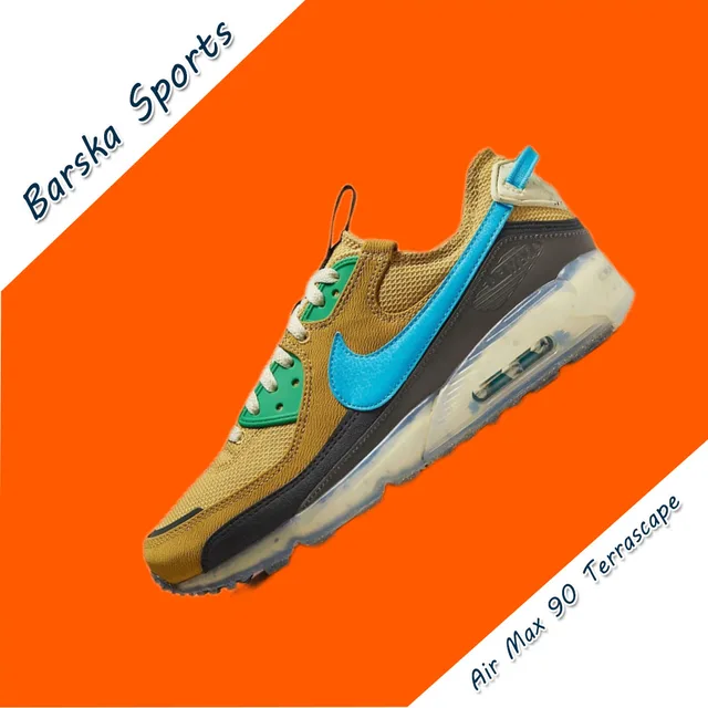 Nike New Air Max 90 Terrascape Low Men's and Women's Sneakers Breathable and comfortable casual shoes Lightweight Brown&Blue