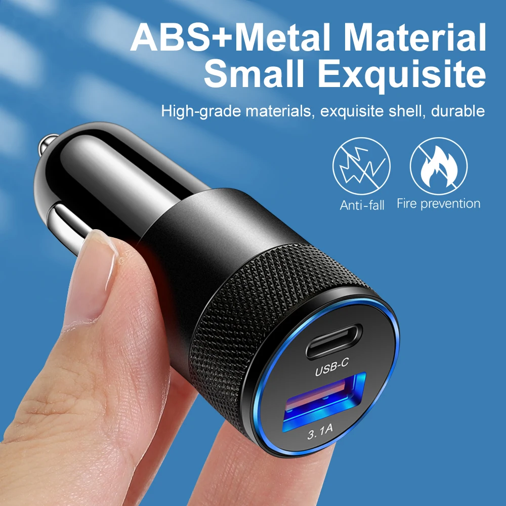 70W Super Fast Car USB Adapter PD Charger Socket Cigarette Lighter Auto Accessories For iPhone Xiaomi Samsung Poco Quick Charge