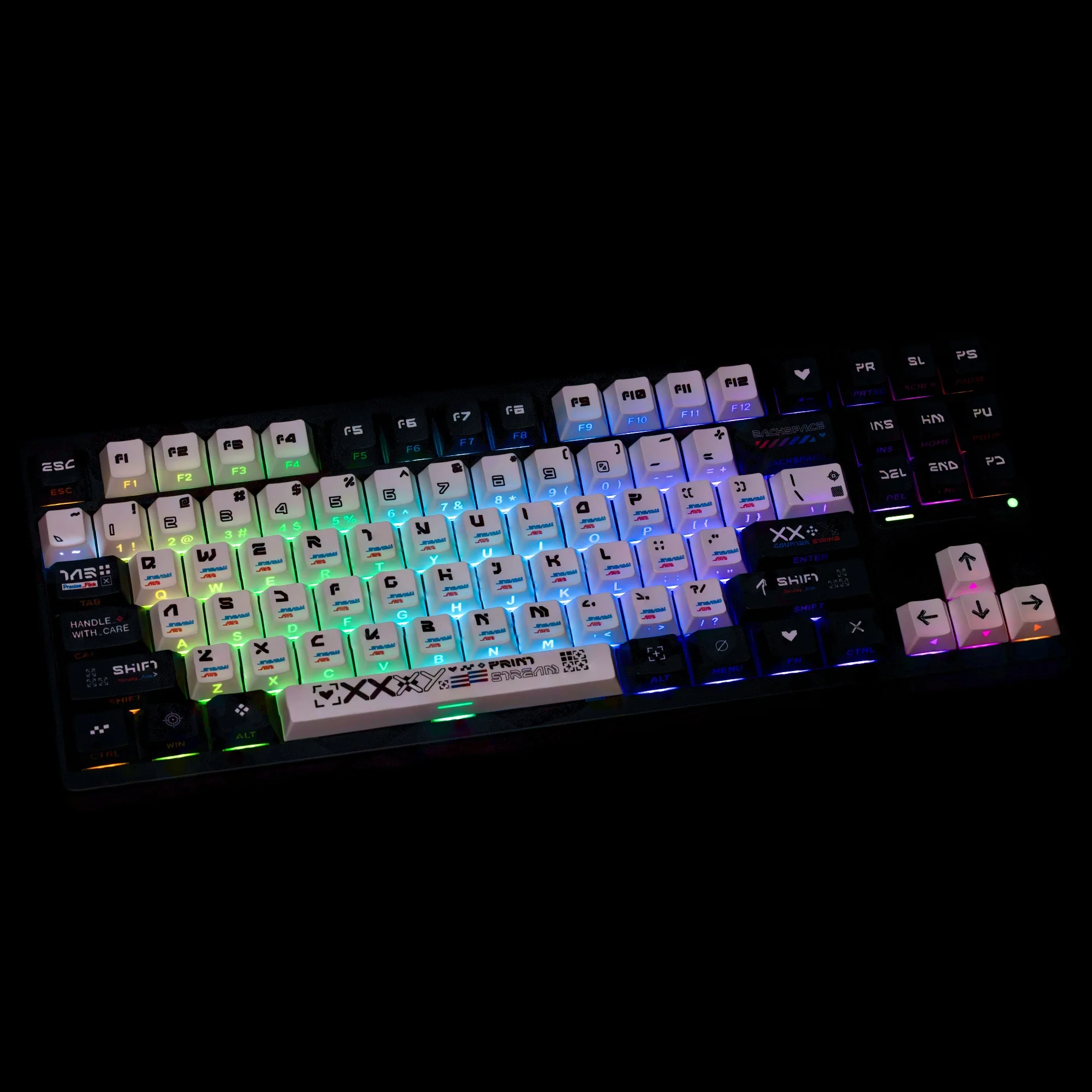 Black & White PBT Korean Keycaps with Double-Side Print