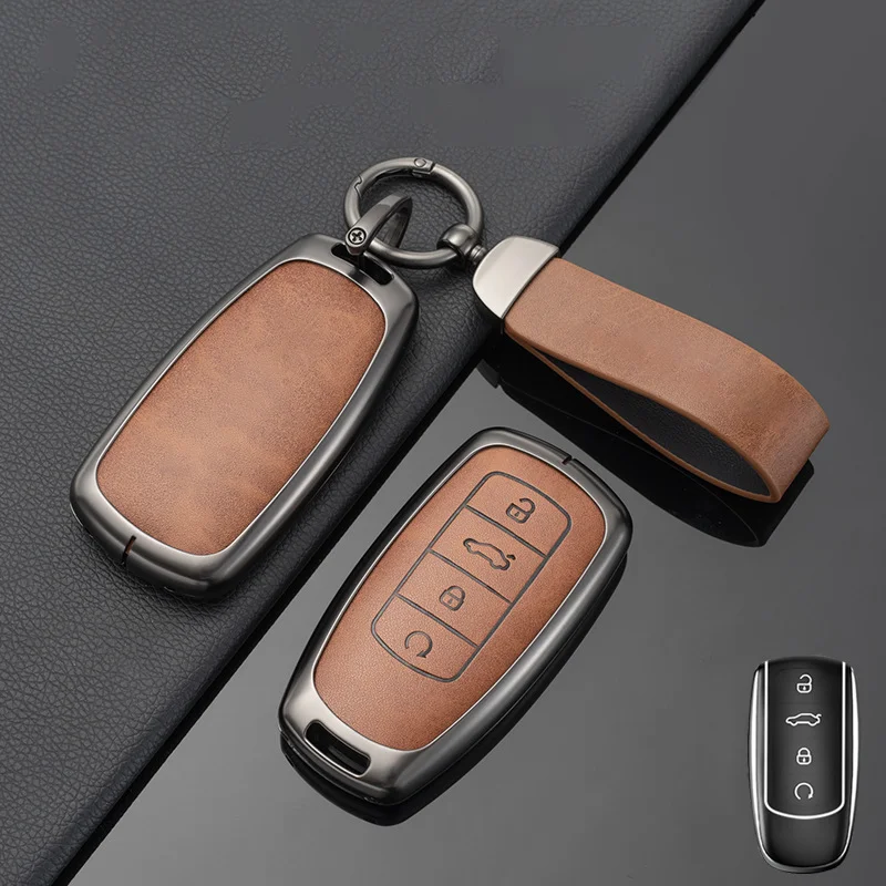 Vintage Leder für Chery Tiggo 8 PRO PRO MAX OMODA 5C7 PRO MAX Fernbedienung Autoschlüsselhülle Fob Schutz Schlüsselanhänger Zubehör