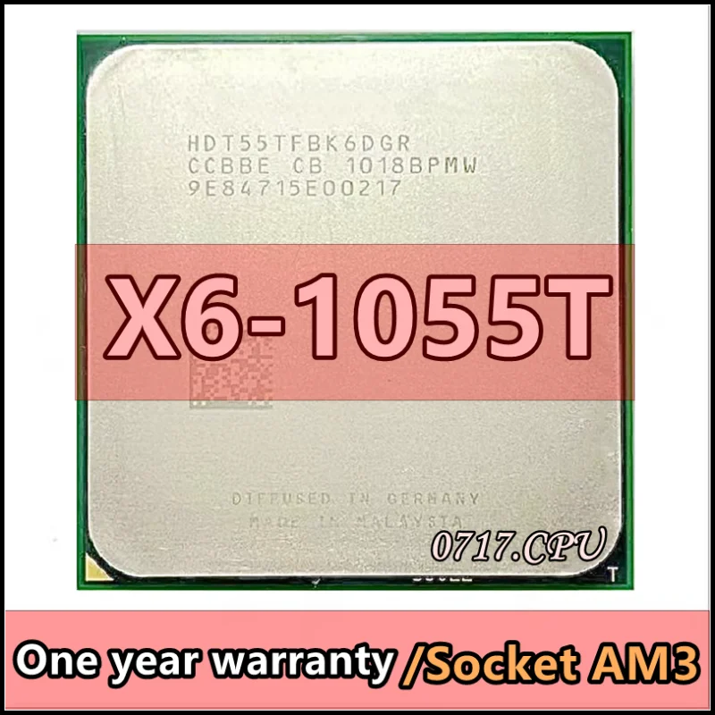 

X6 1055T 1055 X6-1055T 2.8G 125W Six-Core CPU processor HDT55TFBK6DGR Socket AM3