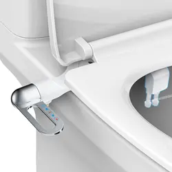Ultra-Slim Dual Nozzle Bidet Attachment with Adjustable Water Pressure (1-2 Asia AU RU BR CL)