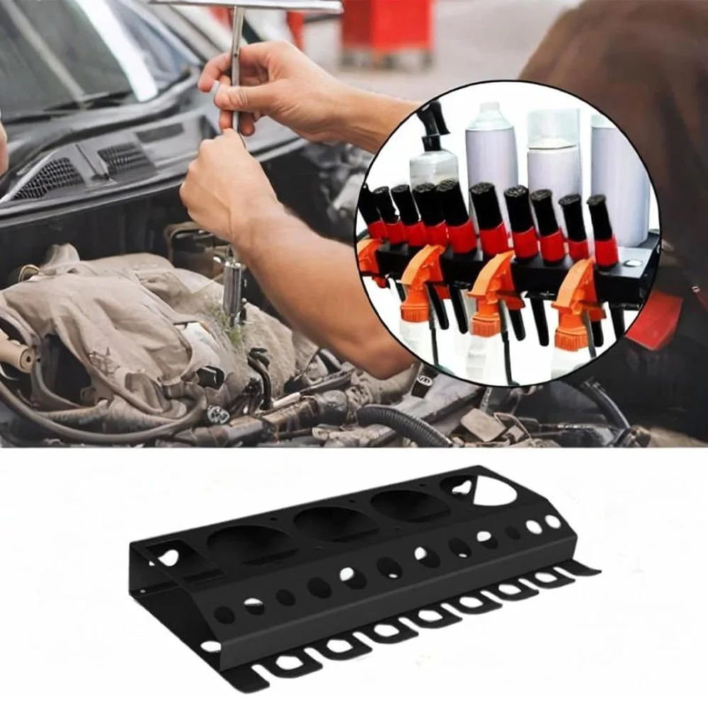 Spray Bottle Storage Rack Car Detailing Tools Spray Can Organizer Wall Mount Stable Space Saving Shelf for Car Workplace Garage