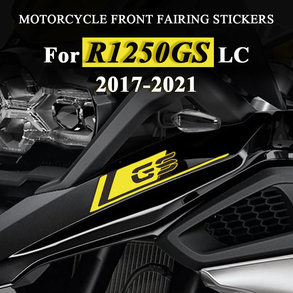 For BMW R1250GS R 1250 GS 1250GS LC 2017-2021 Yellow/Grey Motorcycle Front Fairing Stickers Waterproof PVC Decals Accessories foot pump 21x29 5 cm pp and pe grey and yellow