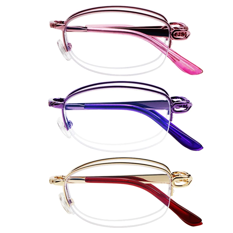 

3 Pack Bifocal Foldable Reading Glasses, Folding Professional Magnifying glasses Ladies On Strength for Women Portable Readers